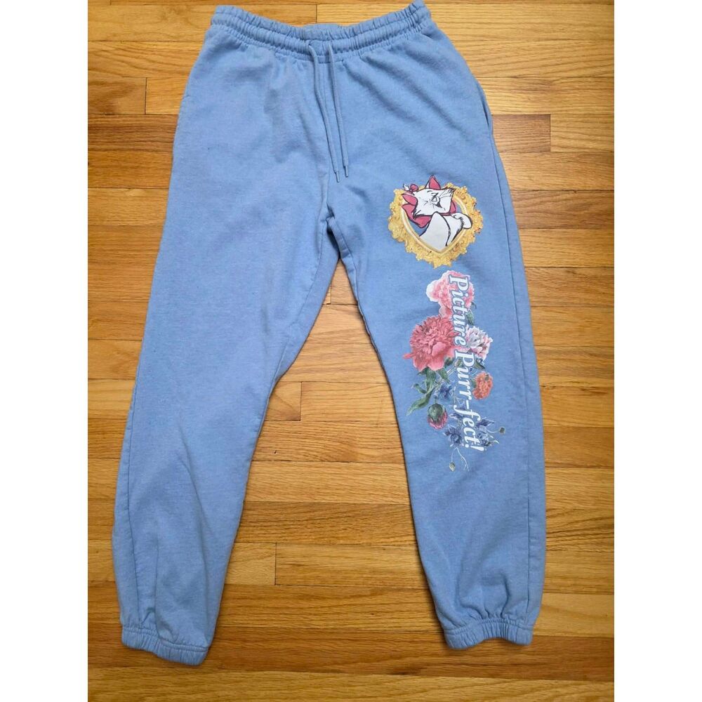 Disney Aristocats Marie Picture Purr-fect Jogger Sweatpants Blue Size M